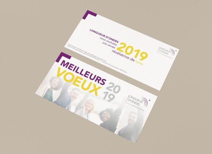 Greeting cards for 2019 designed by Comhit in Paris, combining modern graphic design and effective visual communication.
