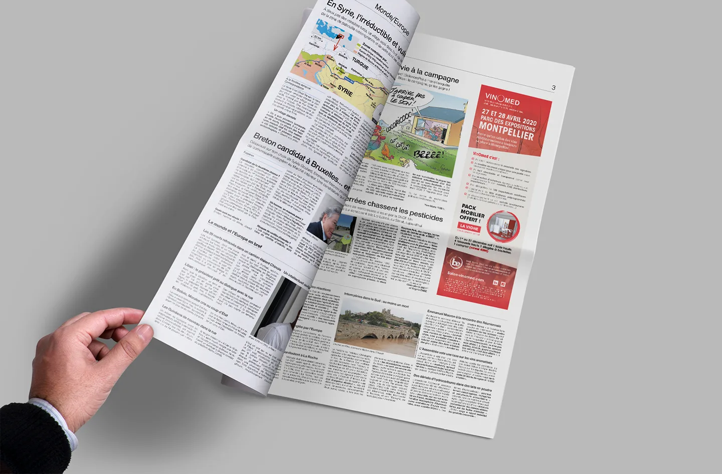 Présentation pour le graphisme d'une annonce presse