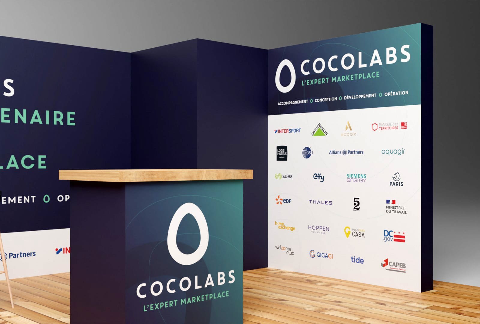 Graphic creation / design for a stand covering for the Tech for Retail Expo