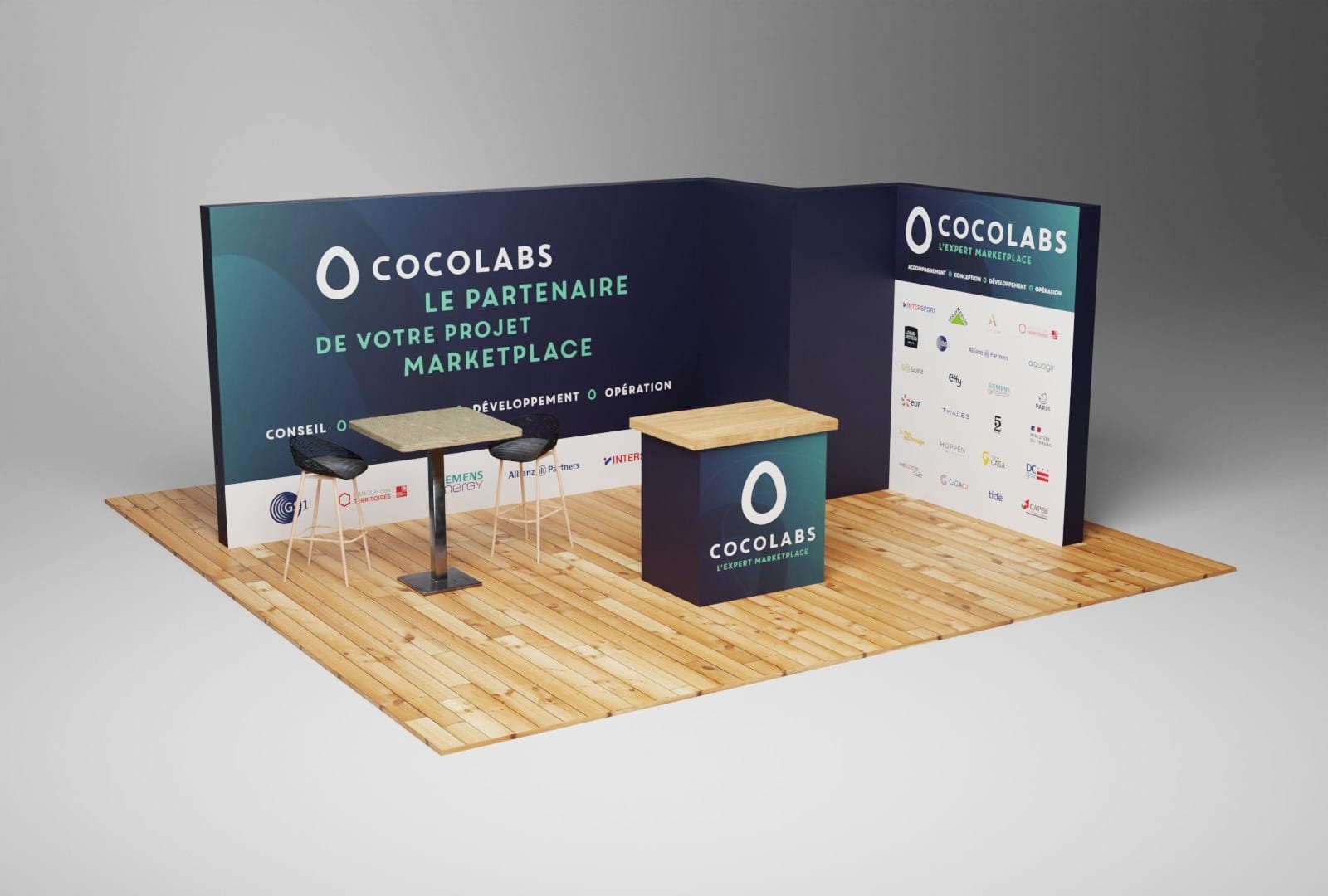 Graphic creation / design for a stand covering for the Tech for Retail Expo