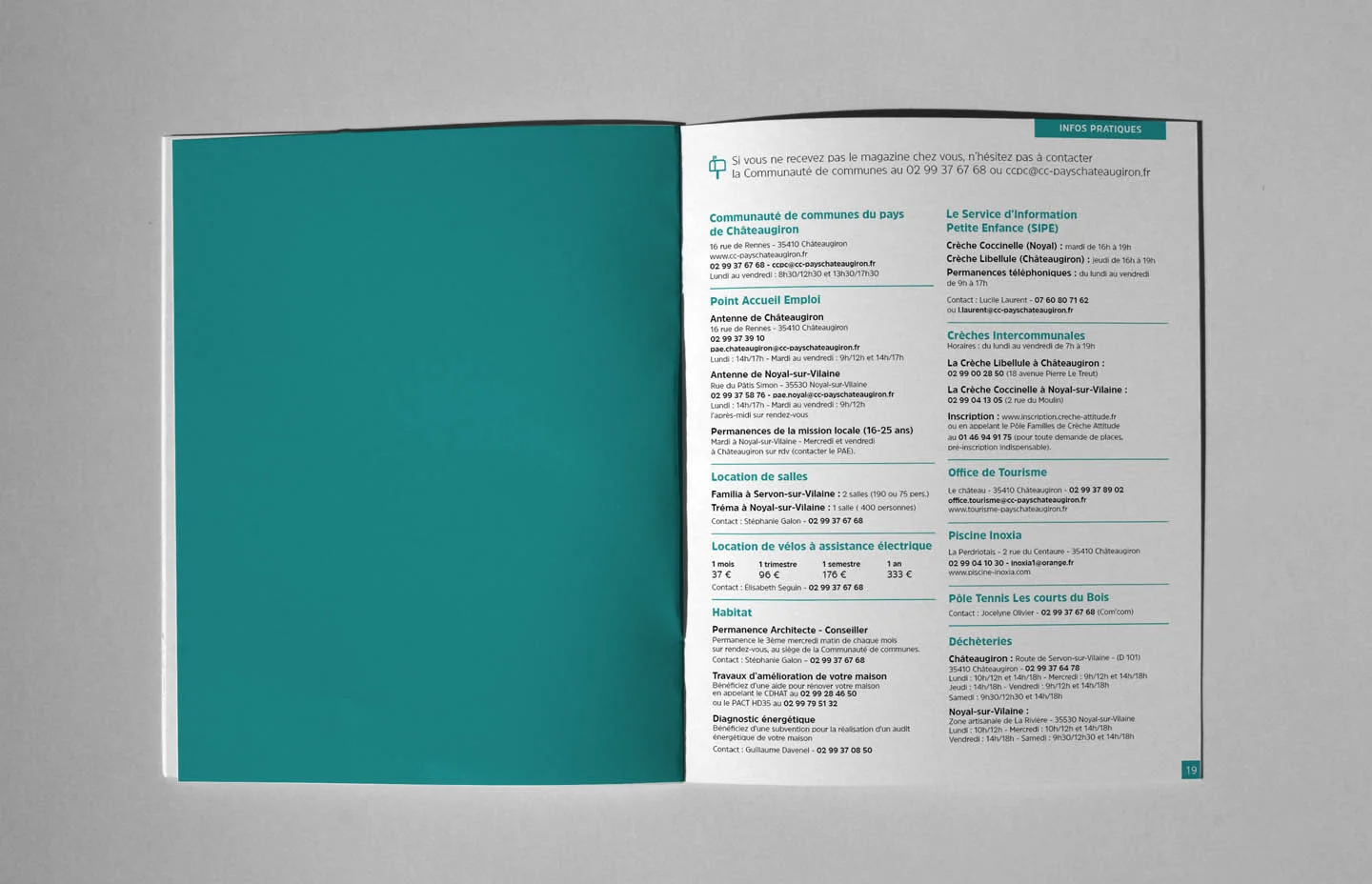 Conception de brochure informative avec mise en page soignée et design moderne, création par l'agence Comhit Paris.