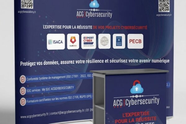 Design de Stand d&rsquo;Exposition & Signalétique | Cybersécurité B2B